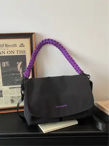 Large capacity fashionable and versatile shoulder bag, trendy workwear style crossbody bag, multifunctional mailman bag, letter printed outdoor sports shopping commuting bag