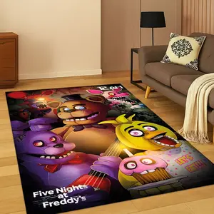 3D F-FNAF Game Cartoon Carpet Rug for Bedroom Living Room Sofa Doormat Home Decor,Kids Game Area Rug Non-slip Christmas Gift
