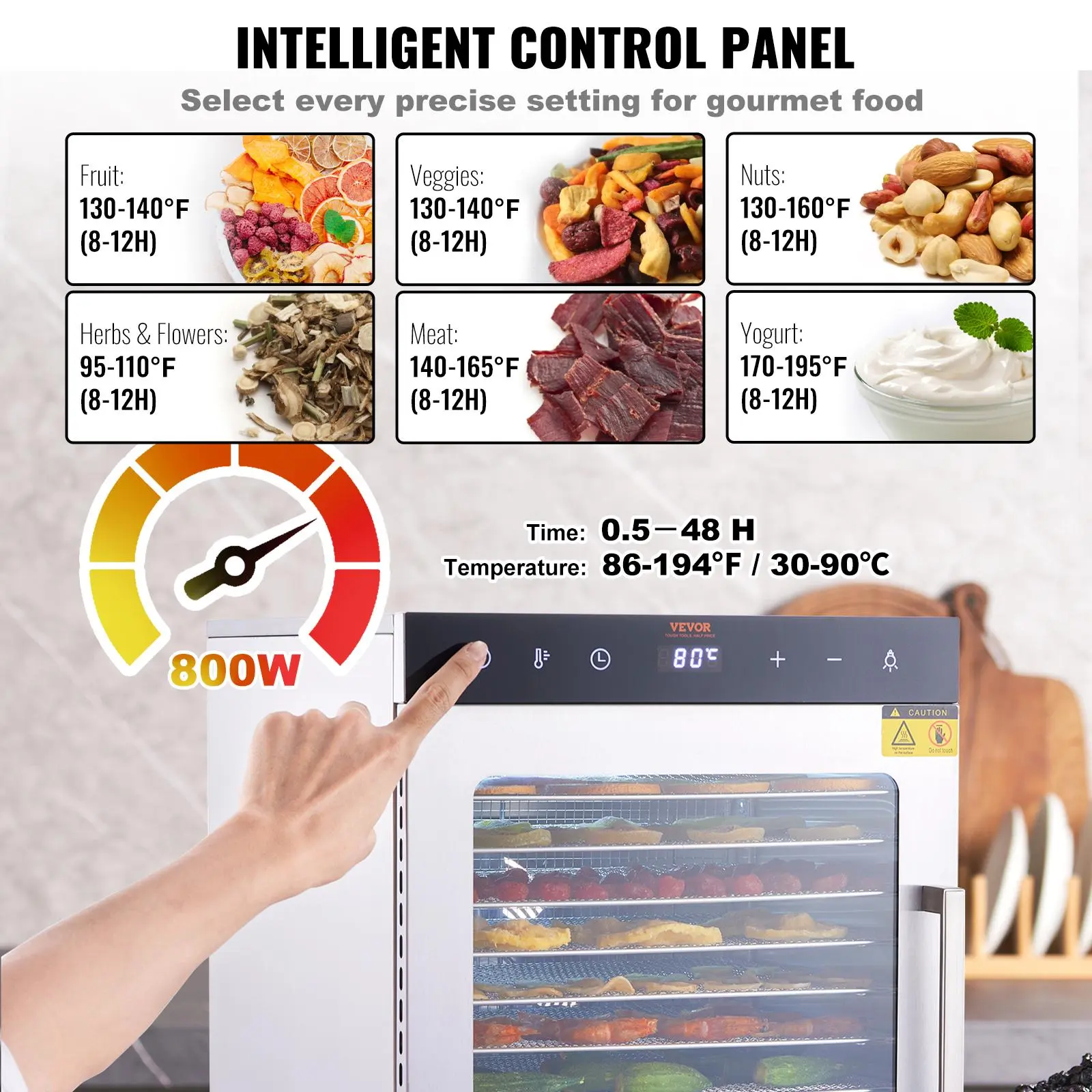 Spring new arrivals Electric Food Dehydrator Machine, 800W Electric ...