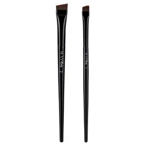 Angled Brow/Liner Mini Brush Set - Precise Brow & Liner Brushes for Effortless Application - Individual Mini 1 & 2 Angled Brush Set