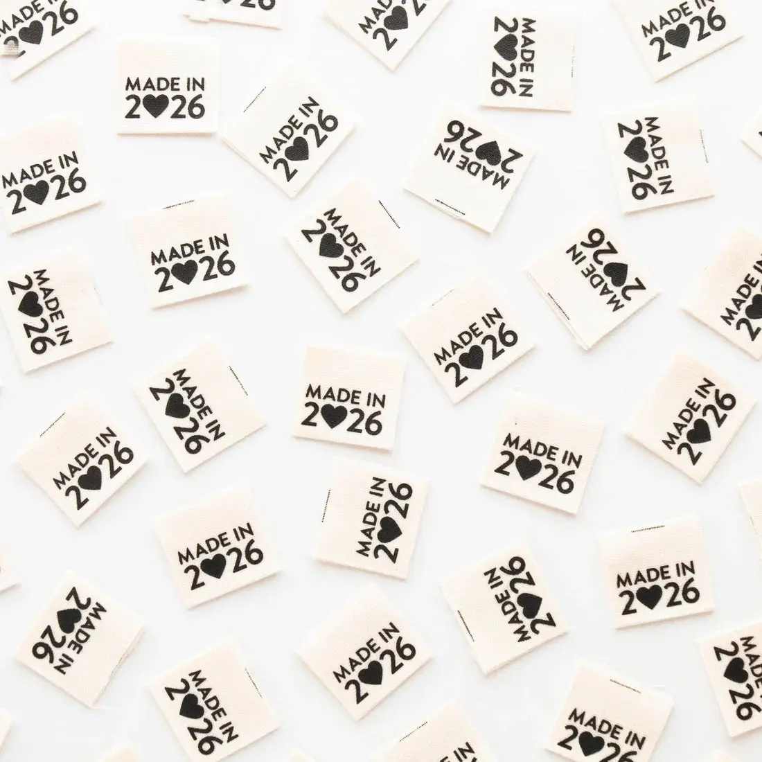 Made in 2026 Sewing Labels Sarah Hearts #104