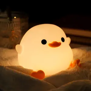 DoDo Duck Night Light, Cute Duck Lamp, Silicone Dimmable Nursery Nightlight, LED Bedside Lamp with 20 Minutes Timer & Tap Control Baby Girls Women Bedrooms, Living Room