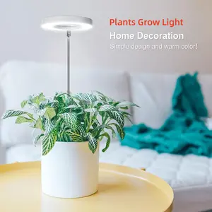 [Plant Growth Lamp] 1pcs, 3/9/12H On/Off Timer Grow Lights for Indoor Plants, LED Full Spectrum Plant Light to Promote Plant Growth, Height Adjustable Grow Light with 10 Dimmable Brightness, , Ideal for Small Plants