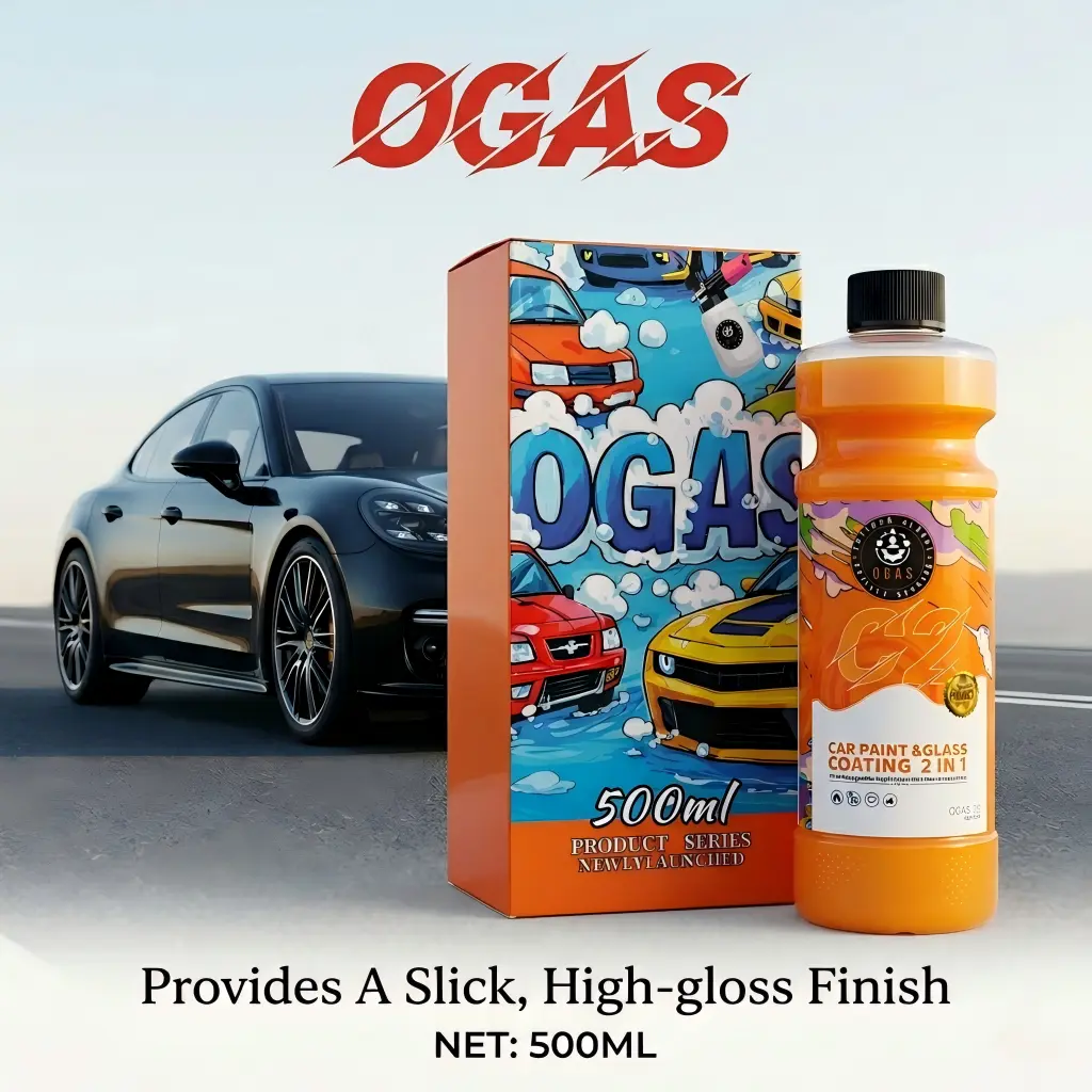 Ogas 2-in-1 Nano Coating Spray for Cars, Trucks, Pickups, Sedans & Glass | Quick Ceramic Wax & Polish | Instant High Shine & Ultimate Water Beading (500ml)