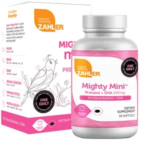 Zahler Mighty Mini Prenatal Vitamin with DHA & Folate Certified Kosher All Natural Multivitamin for Pregnant Women 19 Critical Nutrients 90 Softgels Made in USA - Maternity Folic Acid Healthy Development