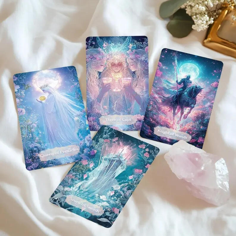 Fantasy Art Tarot Deck, 78 Cards for Beginners, Mystical Realm Card Set