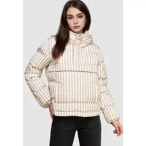 Gingham Pull Over Puffer Jacket