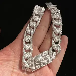 Skull Bracelet Vintage Tibetan Style Jewelry S925 Silver Stainless Steel Chain Bracelet Party Club Street Festival Fashion Gift For Men Women Unisex Trendy Cool Statement Accessories