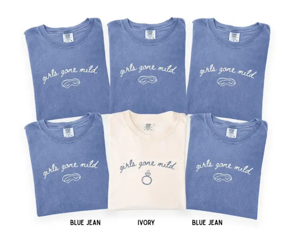 Comfort Colors Custom Girls Gone Mild Bachelorette T-Shirt, Matching Wedding Shirt, Bridesmaid, Wedding Party Bachelorette Shirt, Trendy Bride Shirt