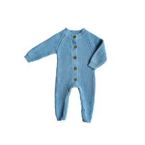 Classic Chunky Knit Jumpsuit - Powder Blue