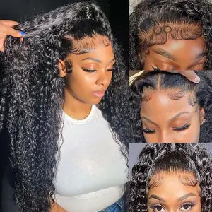 Bling Hair Kinky Curly 13x6 13x4 Lace Front Wigs Human Hair 180% Density Curly Human Hair Wig for Women Natural Black HD Transparent Lace Frontal Wigs Human Hair Pre Plucked with Baby Hair tiktokshopspringglowup