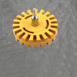 1pc Gear Design Rubber Eraser Wheel, Remove Pinstripes, Stripes, Decal And Adhesive Remover Tool, Stickers, Tape And Graphics On Car, RVs, Boat And Trucks 4-inches Diameter With Drill Adapter