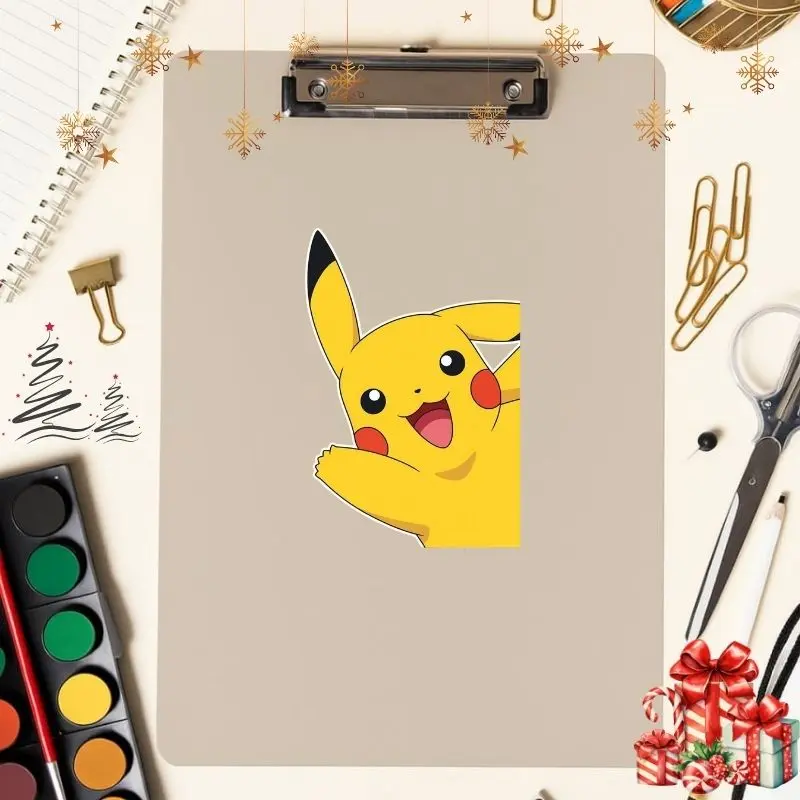 Pikachu Peeker Sticker, Poke Car Decal Ghost Anime Vinyl Car Decal: Waterproof Ghost Family Sticker for Laptop