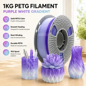 Cryddle Gradient PETG 3D Printer Filament 1kg(2.20lbs) 1.75mm, Color-Shifting Multi-Color Filament for Figurines & DIY Crafts printing smooth fdm