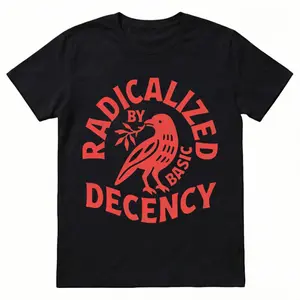 ✊🌍 [Graphic Tee] Vintage Radicalized By Basic Decency Unisex T-shirt| Political Protest T-shirt| Feminist Activist Gift| Liberal Clothing| Social Justice Gift| Men’s Graphic Tee| Trending Tee