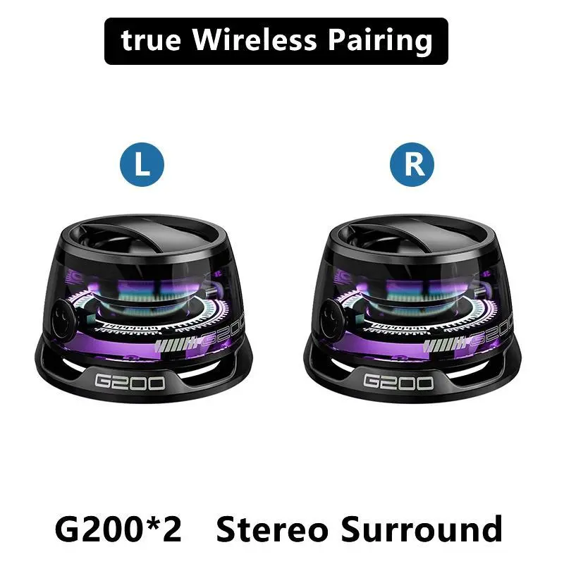 Magnetic Portable Bluetooth Speaker - True Wireless Stereo Pairing Compact Audio Device with Colorful RGB Light, Durable Build, Surround Sound for Home Gaming, Outdoor Cycling