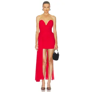 Bardot Remalia Strapless Mini Dress in Fire Red