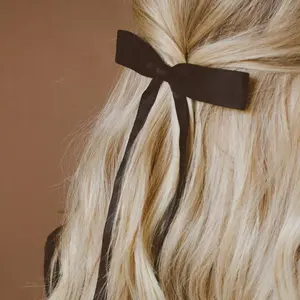 Satin Ribbon Long Bow Clip