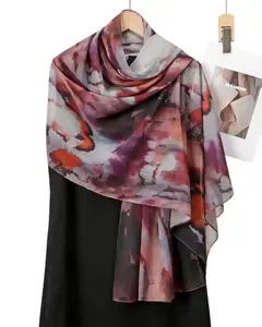 2026 Watercolor Floral Hijab, Bohemian Muslim Headscarf, Modesty Fashion Gift