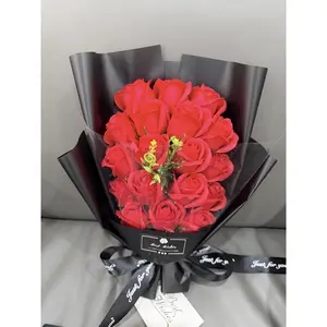 Cross-border Supply Amazon Valentine's Day Creative Gifts 18 Roses Soap Flower Bouquet Preserved Flower Gift Box for Qixi Festival