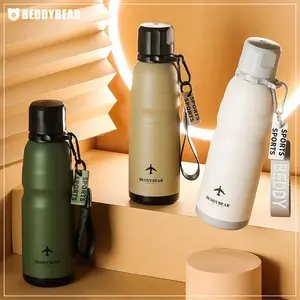 BEDDYBEAR 40oz Insulated Water Bottle Triple Wall Vacuum Stainless Steel Flask with 2 Lids Lead-Free BPA-Free Straw Lid Sports Canteen Jug Cold 48H Hot 24H White