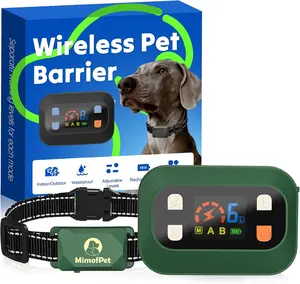 MimoPet Wireless Pet Barrier System Indoor Outdoor Waterproof Rechargeable with Adjustable Range up to 8.2 ft Safe Static Intensity for Dogs