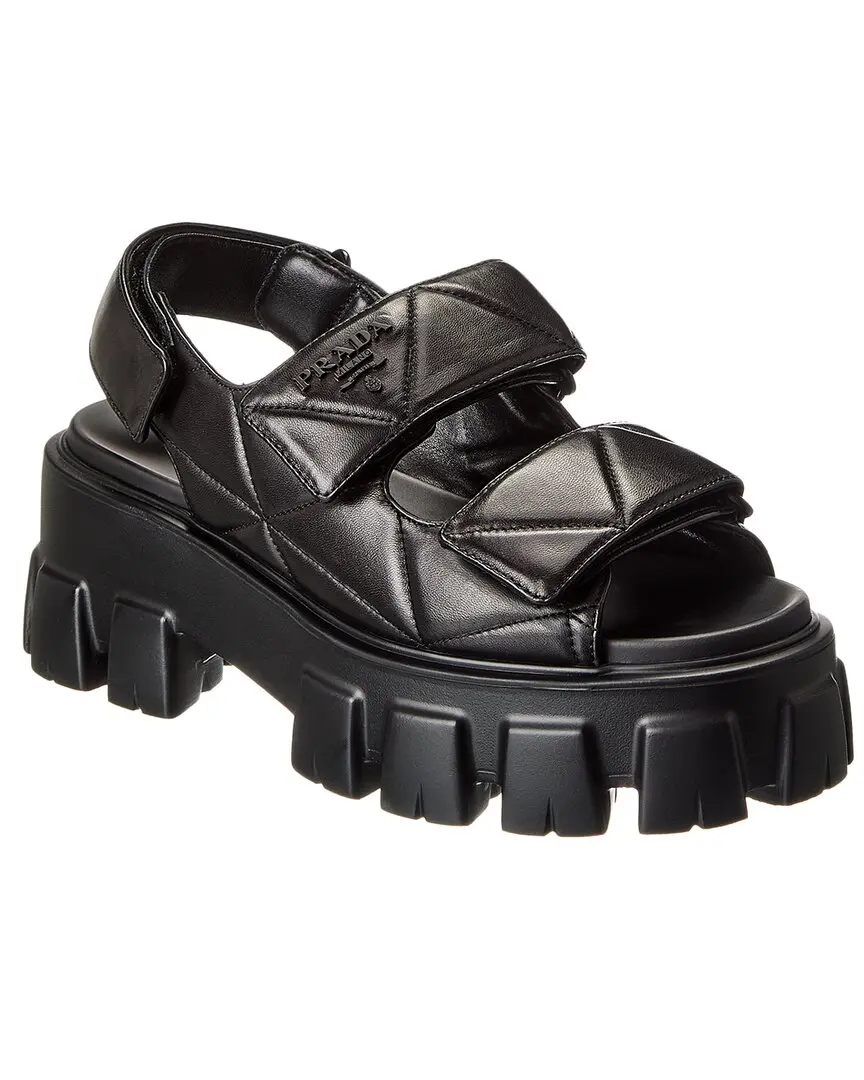 Prada Quilted Leather Platform Sandal