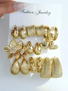 9 Pairs Boho Earring Set, Elegant Vintage Floral Heart Drop Earrings, Perfect for Daily Wear, Party, Beach, Birthday Gifts