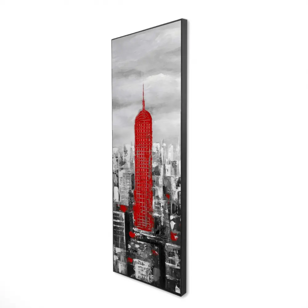 212 MAIN Empire State Building Framed Architecture Print - 16x48 in. White Cityscape Art, Durable Hangable Wall Decoration, Ideal Bedroom Home Decor Gift, Art Wall Decoration, Indoors