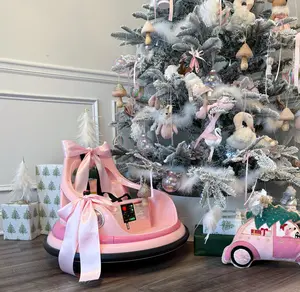 【Sophia & William】12V Kids Electric Ride-On Bumper Car with Parent Remote Control, 360° Spin, LED Lights & Music, DIY Stickers