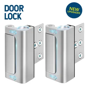 2-Pack Security Door Locks, Heavy-Duty Aluminum Alloy, Anti-Force Intrusion, Mechanical Door Blockers