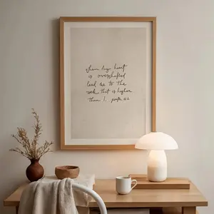 1 Piece Psalm 61:2 Bible Verse Poster - Modern Christian Scripture Wall Decor, Home Decor, Wall Art Painting, Vertical Minimalist Fonts, Minimalist Design, Psalm 61:2 Scripture Print Canvas - Vertical Version - Suitable for Small Spaces, Apartments