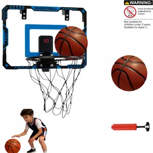 Wall-Mounted Basketball Hoop, Foldable with Pump Ball Scoreboard, Indoor Basketball Game, Parent-Child Interaction, Ages 3+