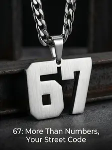67 rap soul memes, punk necklace with hardcore buff Durable stainless steel sports digital necklace, baseball, basketball, football team inspiration jewelry, Metal chain necklace