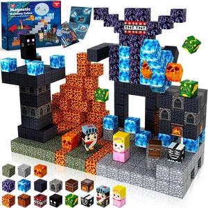 Magnetopia 100PCS Magnetic Cubes Dark Mechanical Guardian Castle Magnetic Building Set, Montessori Open-Ended STEM Toy with Strong Magnets & ABS Plastic, Toddler Gifts for 3-10 Year Old Boys (Christmas, Birthday)