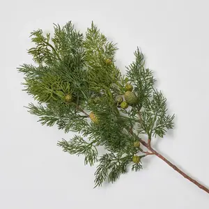 Real Touch Green Cedar & Pinecone Christmas Faux Greenery Branch -28"