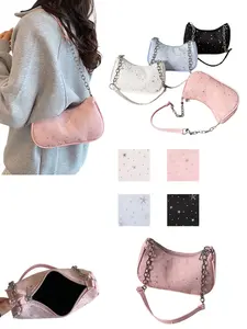 New Starry Sky Theme Crossbody Bag, Shiny Stars Design, Chain Strap, Multiple Colors, Ideal for Women, Daily Commute, Shopping, Outing