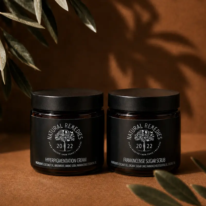 Natural Remedies 2022 Sugar Scrub & Hyperpigmentation Cream Bundle - Organic Arrowroot Coconut Frankincense Exfoliating Body Polish, Vegan Detox Body Care Products for Skin Repair