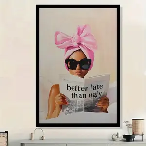 2D Flat 'Ugly Evening News Style' Canvas Wall Art, 40.01x 59.94cm , Frameless Indoor Poster, Suitable for Dormitory, Classical Bathroom and Bedroom Decoration, Indoor Wall Art Design, Canvas Print, Canvas Wall Art Decoration. 2D Flat, 2D Flat