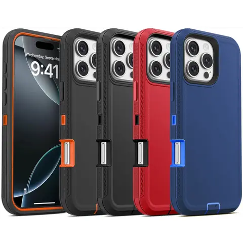 iPhone Case For 18 17 16 15 14 13 12 / Pro Max / Air / Plus / Pro / Case Heavy Duty Shockproof Rugged Cover Protective 3 in 1 Case