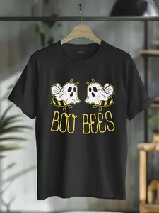 100% Cotton Unisex Boo Bees Funny Couples Halloween Costume For Adult Her Women T-Shirt