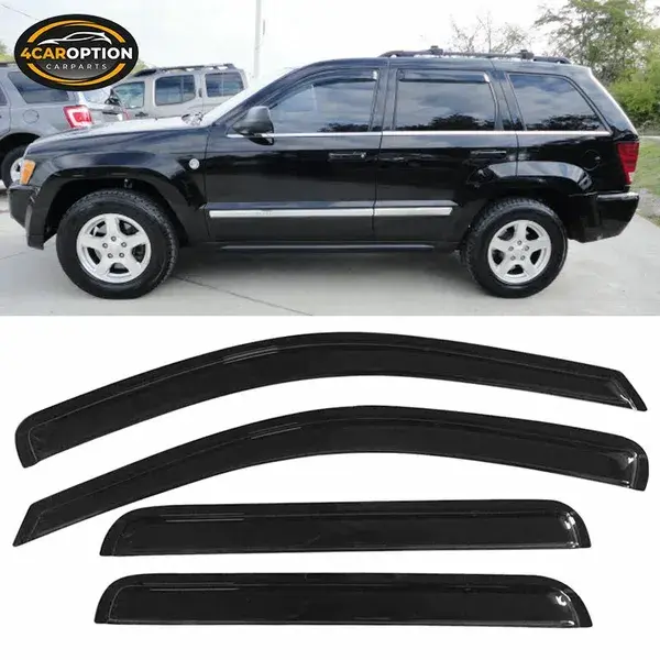 For 05-10 Jeep Grand Cherokee Window Visors Rain Sun Guard Vent 4Pc Set