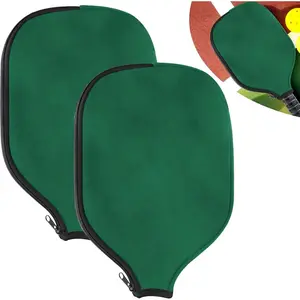 2 PCS Pickleball Paddle Covers, Durable Neoprene Universal 8.26 x 11.8Inch Zippered Racket Sleeve Storage Bag, Fits USAPA Standard Pickleball Racquets