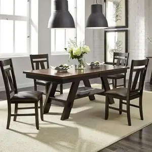 5 Piece Rectangular Table Set (116-CD-5RLS), Light &amp; Dark Espresso Finish