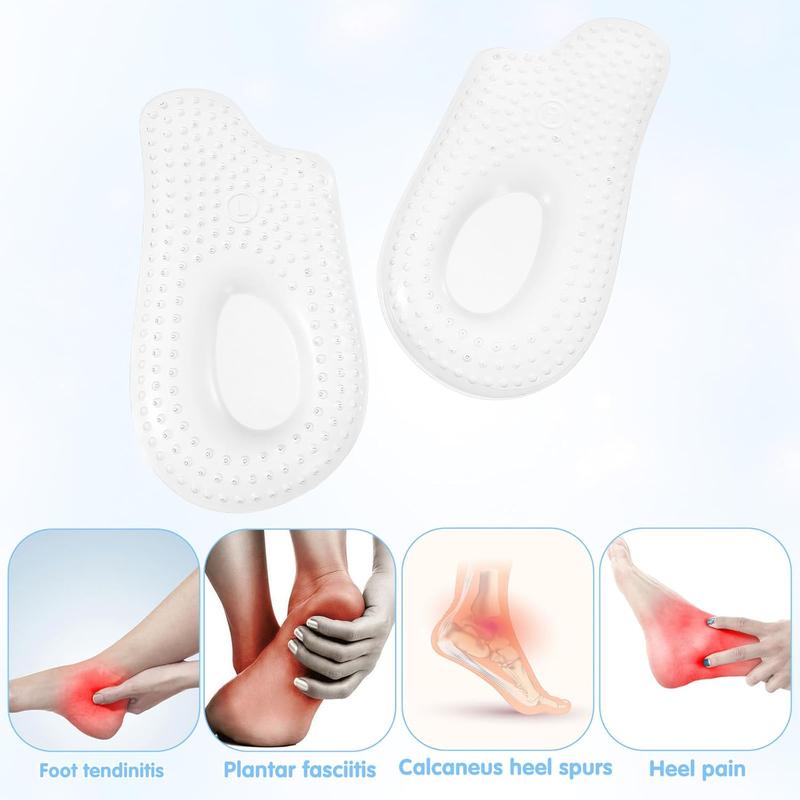 MBAIYO 2Pairs Plantar Fasciitis Heel Cups, Heel Cushions Orthotic Inserts for Plantar Fasciitis Shock Absorption Heels Pain Relief Foot Pressure (Small)
