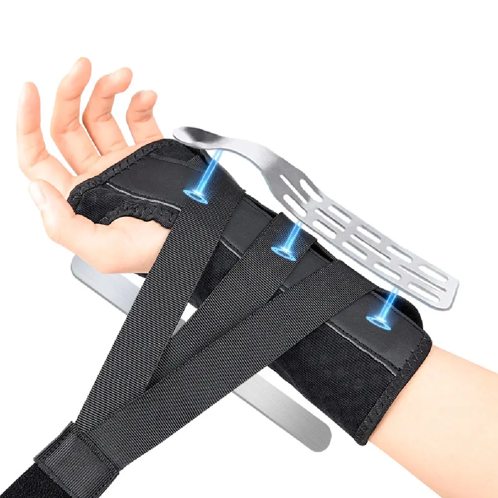 1PCS Carpal Tunnel Wrist Brace, Adjustable Night Wrist Support with 2 Metal Splints, Hand Brace for Men Women No Pressure on Thumb, Splint Stabilizer for Work, Wrist Brace for Sleeping