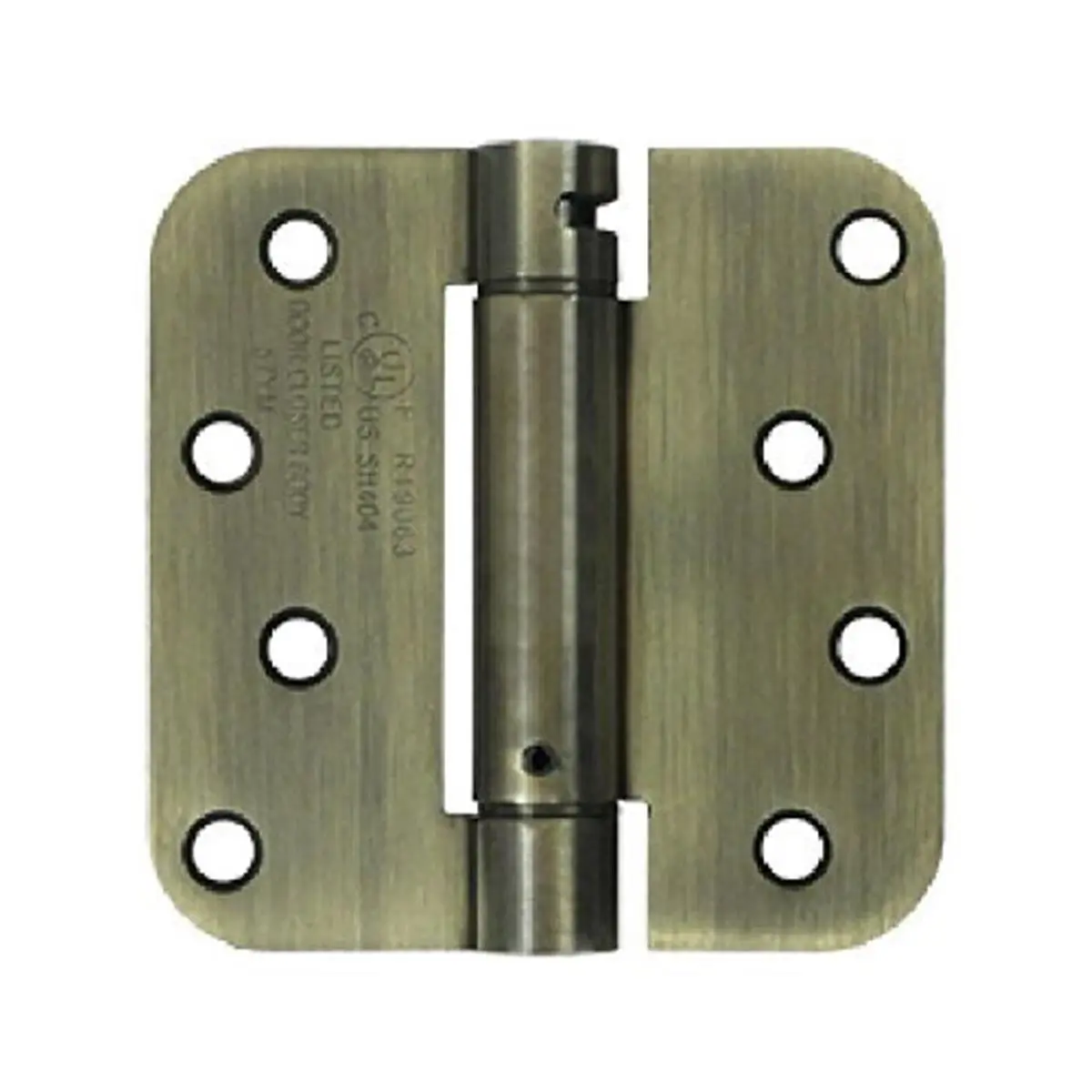 Deltana Architectural Quality Steel Spring Hinge - 4 x 4 x 0.62 in, Square Shape, US5 Antique Brass Finish, Door Hardware