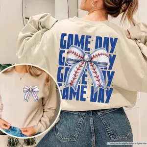 Coquette Baseball Sweatshirt, Baseball Bow Sweatshirt, Game Day Sweatshirt, Baseball Mom Sweatshirt, Baseball Hoodie Women, Baseball Gifts