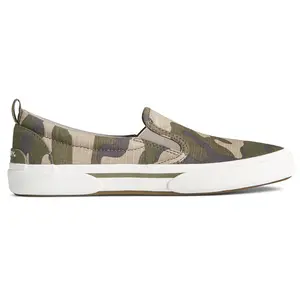 Sperry Womens Pier Wave Camouflage Slip On Sneakers Shoes Casual - Green
