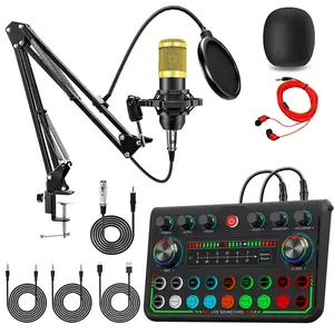 Live streaming external sound card | Includes four scene modes: KTV/recording studio/BOOM/MC, one click switching of professional sound effects, multiple voice changing effects, mobile phone and computer live broadcast microphone artifact for multiple